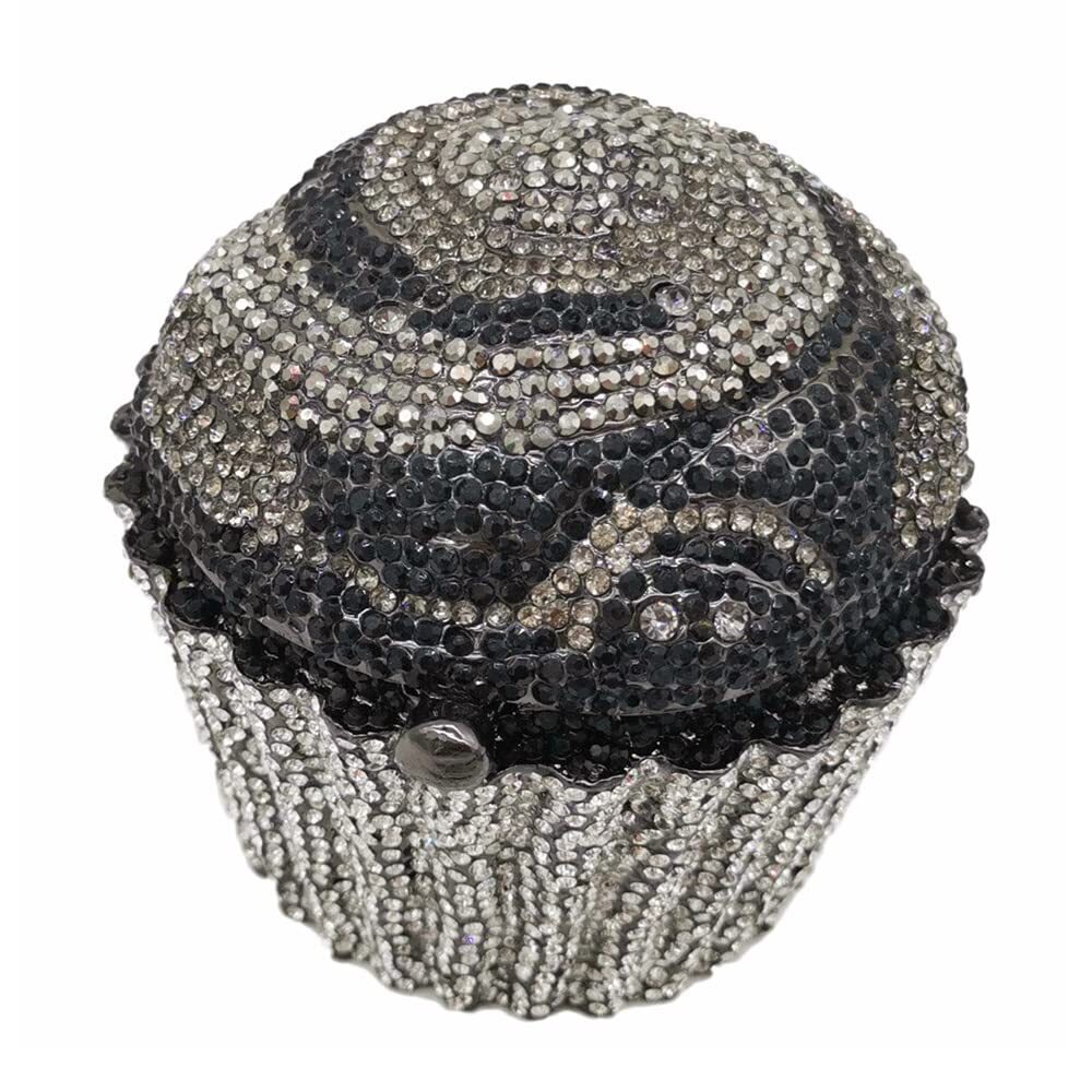 1365 Cute Cupcake Rhinestone Clutch Diamond Crystal Purse Evening Bags